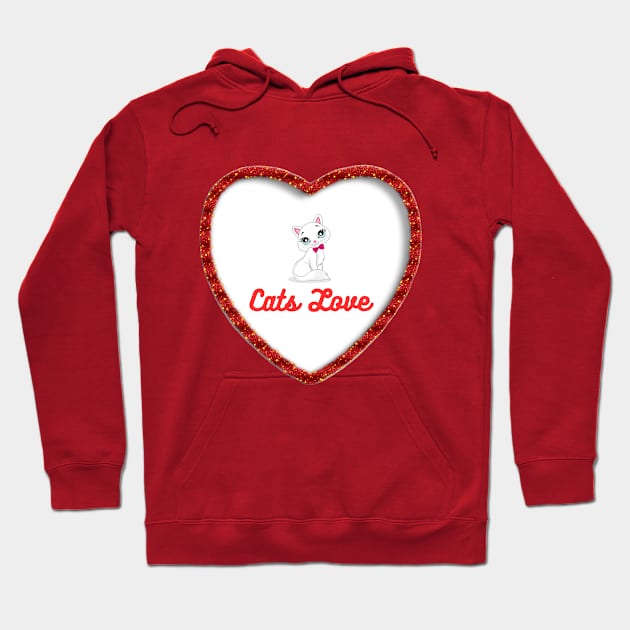 Cat love Hoodie by Solana Del